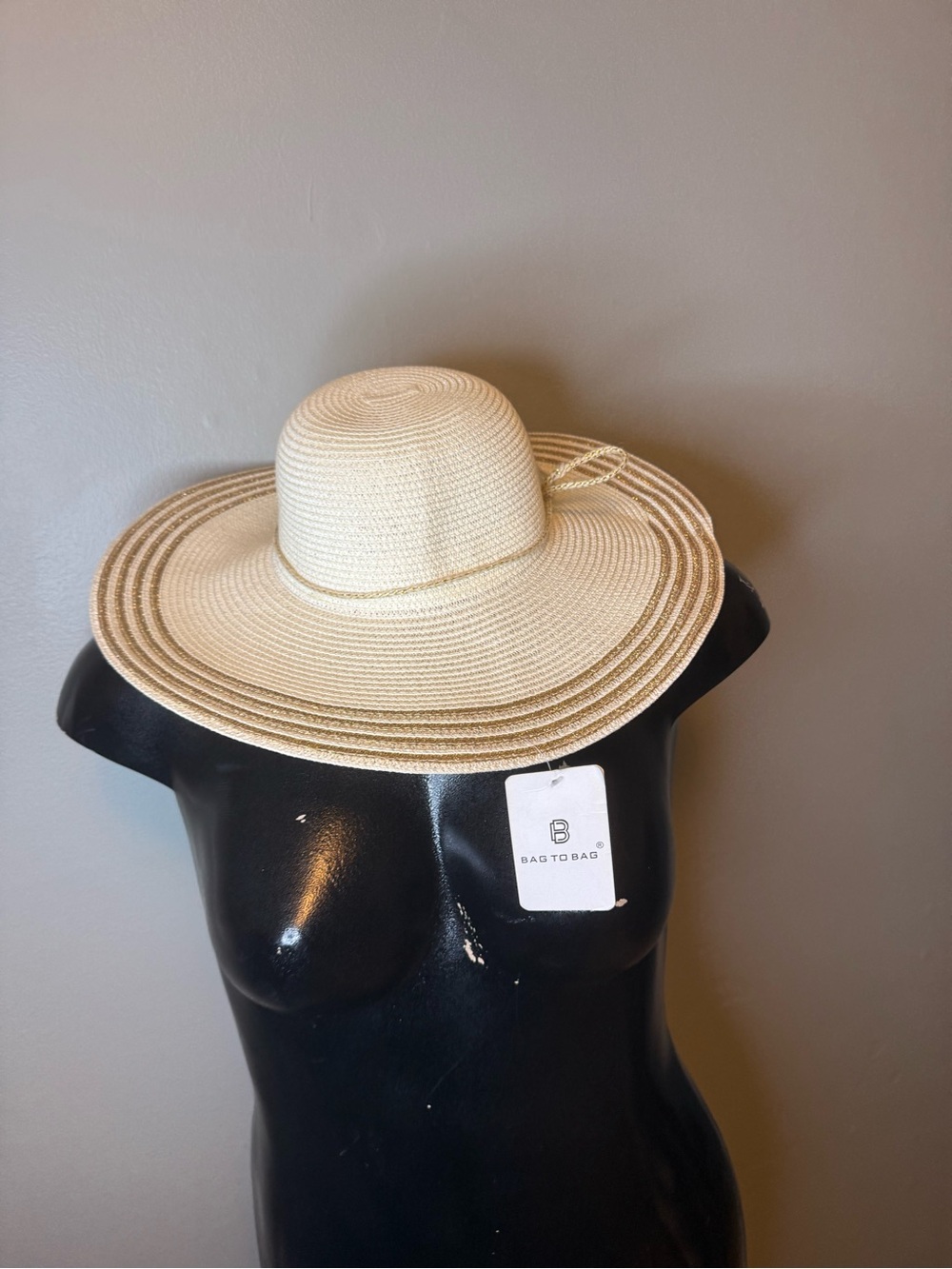 Cream Wide Brim Straw Sun Hat